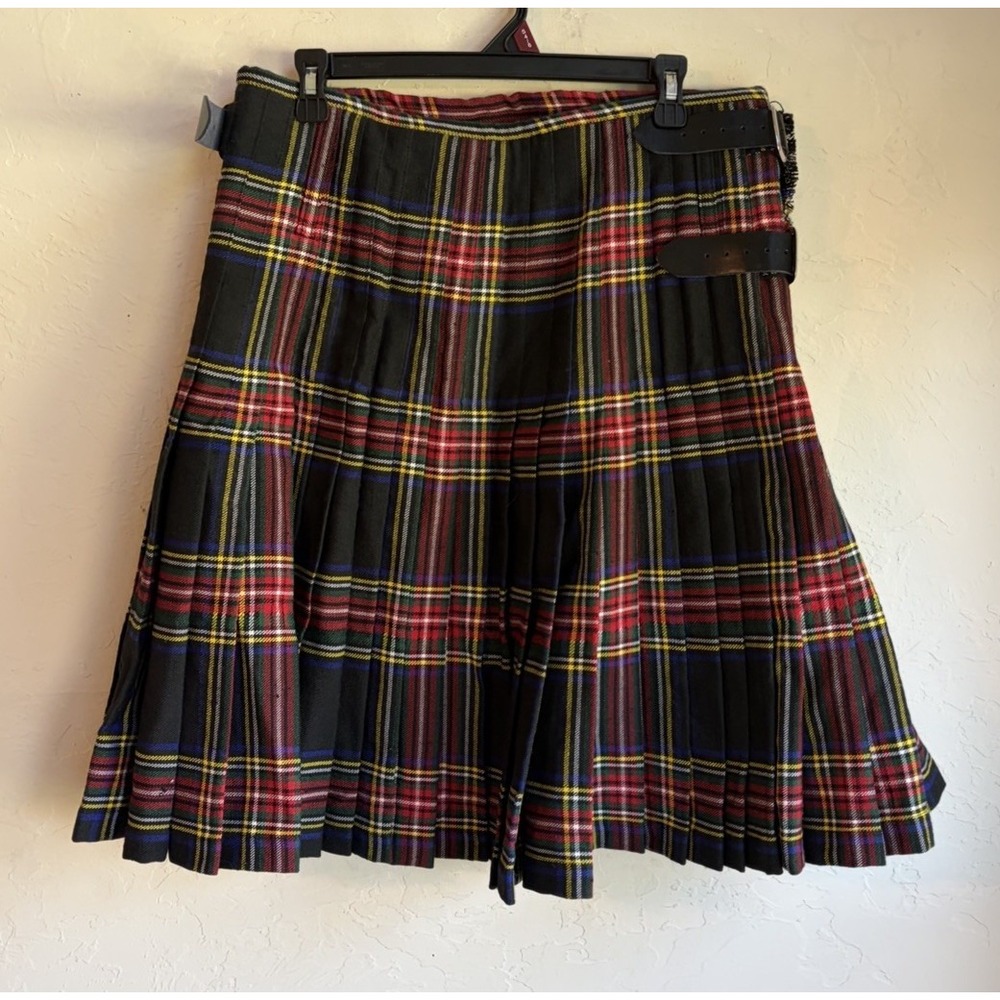 Scottish Design Tartans Kilt Men's 36 Black Stewart Tartan Multi Pleat Highland